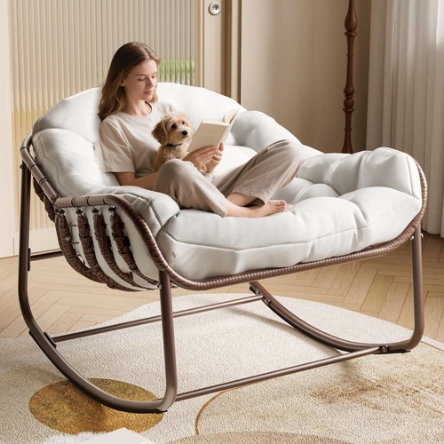Doppel rattan schaukelstuhl - rattan,