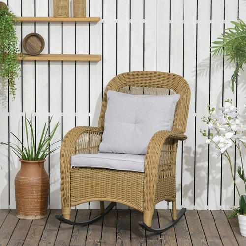 Outsunny rattan schaukelstuhl - outsunny,