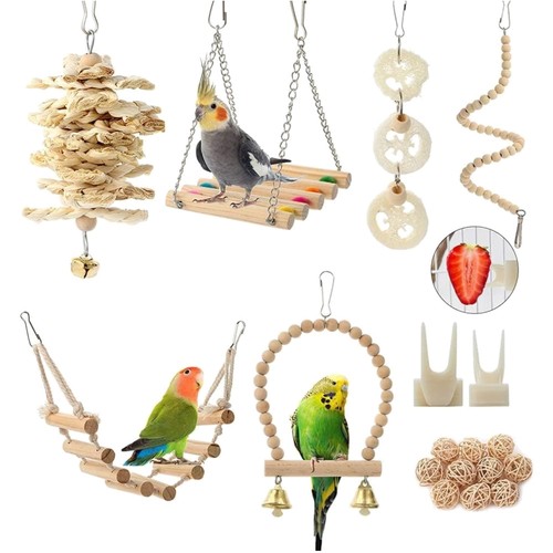 Vogelspielzeug set stk holz - set,