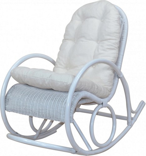 Schaukelstuhl weiss rattan - schaukelstuhl,