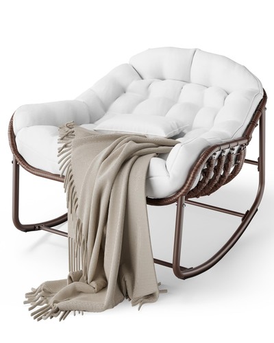 Doppel rattan schaukelstuhl - doppel,